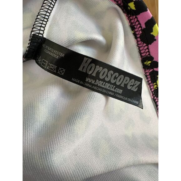 Dolls Kill x Horoscopez Pink Cheetah Print Milkmaid Peasant Top size Medium - Picture 6 of 6